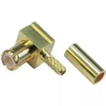 Telegärtner MCX stačiu kampu crimp plug, 50 omų, auksuotas centrinis kontaktas