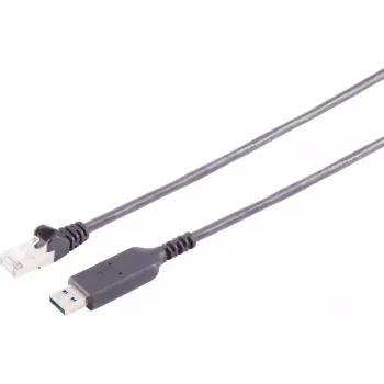 S CONN MAXIMUM CONNECTIVITY USB-A – RJ45 Gigabit Ethernet tinklo adapterio kabelis, 5 m, juodas (13-52055)