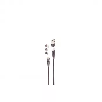 ShiverPeaks BS14-19020 magnetinis 6-in-1 USB įkrovimo kabelis 540°, 60W, 1m, juodas
