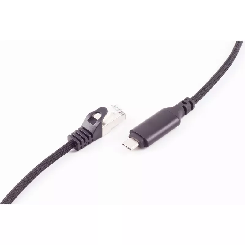 SHIVERPEAKS USB-C į RJ45 Gigabit Ethernet adapterio kabelis, aliuminis, juodas, 1 m (BS14-51025)