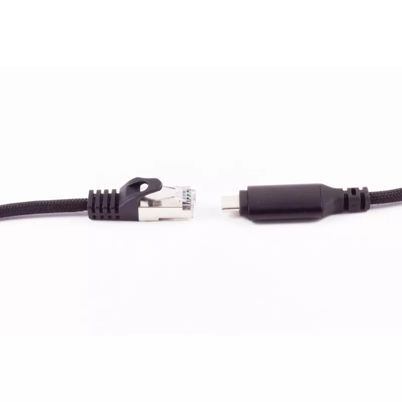 SHIVERPEAKS USB-C į RJ45 Gigabit Ethernet adapterio kabelis, aliuminis, juodas, 1 m (BS14-51025)