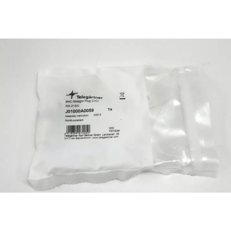 Telegärtner BNC kištukas RG213/U, 50 Ohm, crimp, nikelis/auksas