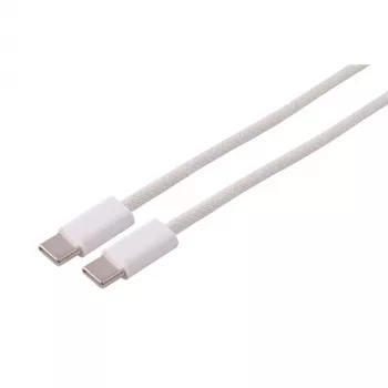S CONN MAXIMUM CONNECTIVITY USB-C įkrovimo kabelis, 2.0, 60W, baltas, tekstilinis, 1,5 m (14-21156)