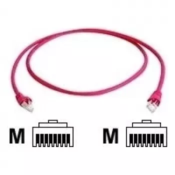 TELEGÄRTNER RJ45 Crossover tinklo komutacinis kabelis CAT 6A S/FTP 0,5m raudonas, be halogenų, atsparus liepsnai L00000A0118