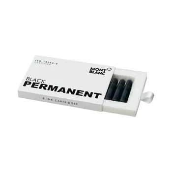 Montblanc Permanent Black rašalo kasetės parkerio plunksnoms, 8 vnt. pakelis (107757)