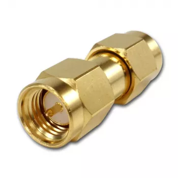 TELEGÄRTNER SMA male to SMA male koaksialinis adapteris, 50 omų, DC-18 GHz, paauksuotas žalvaris