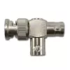 Telegärtner BNC T-adapteris, BNC male į 2x BNC female, 50 Ohm, nikelis/auksas J01004A0616