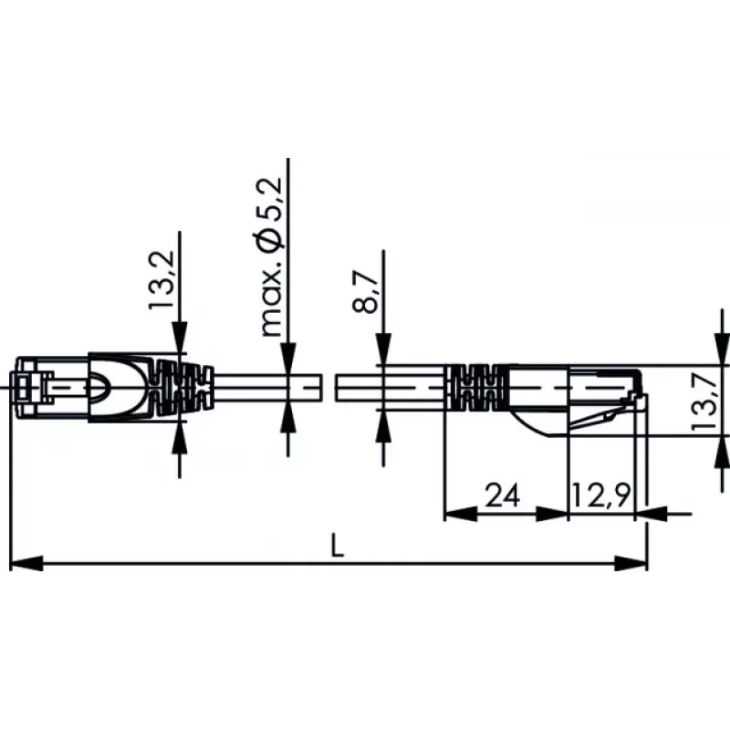 TELEGÄRTNER Cat.6A S/FTP komutacinis kabelis, 1,5 m, mėlynas, LSZH, RJ45, 500 MHz L00001A0288