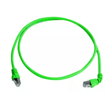 Telegärtner MP8 FS 500 Cat.6a SFTP komutacinis kabelis, RJ45 – RJ45, 2 m, žalias, 90° jungtys, be halogenų L00001A0156