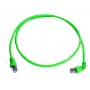 Telegärtner MP8 FS 500 Cat.6a SFTP komutacinis kabelis, RJ45 – RJ45, 2 m, žalias, 90° jungtys, be halogenų L00001A0156