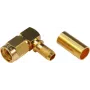 TELEGÄRTNER SMA atvirkštinės poliarizacijos kištukas, stačiu kampu, 50 Ohm, crimp/lituoti, auksuotas, J01150R0031