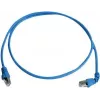 Telegärtner S/FTP Cat 6A komutacinis kabelis, PiMF, 3,0 m, mėlynas, vienas kampuotas RJ45, LSZH L00002A0177