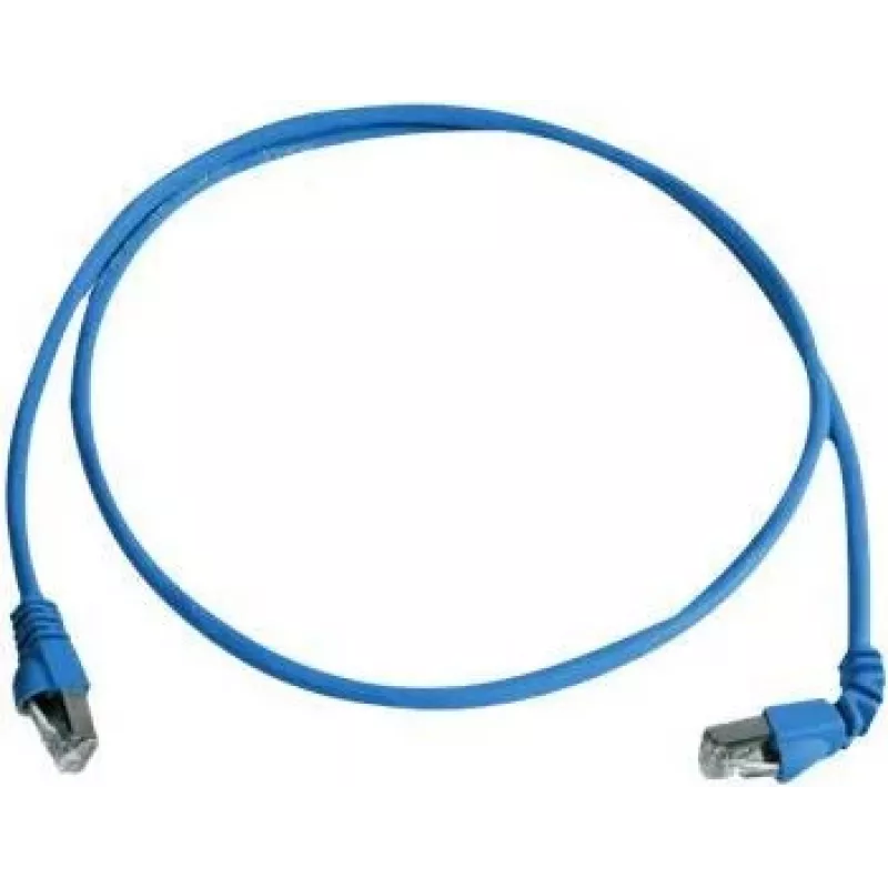 Telegärtner S/FTP Cat 6A komutacinis kabelis, PiMF, 3,0 m, mėlynas, vienas kampuotas RJ45, LSZH L00002A0177