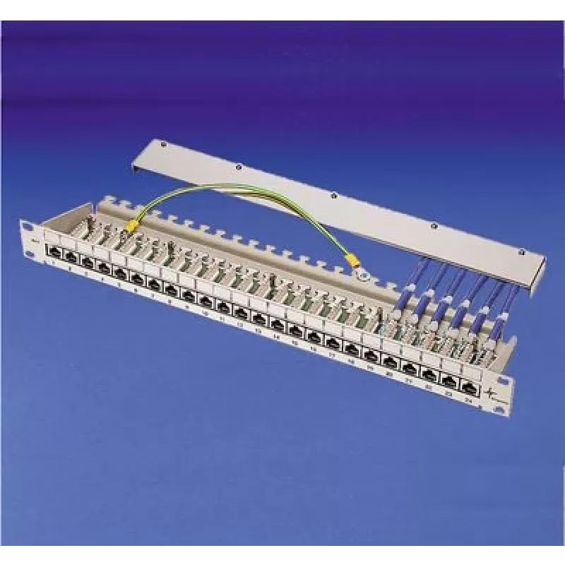 TELEGÄRTNER MPP16-HS 16 prievadų modulinė komutacinė panelė, 1U, šviesiai pilka RAL 7035 J02022A0050