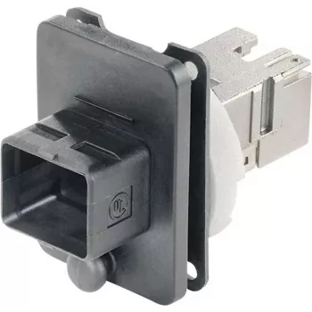 TELEGÄRTNER J80020A0005 RJ45 flanšinis jungties komplektas Variant 4, 8P8C, Cat.6A, ekranuotas, juodas