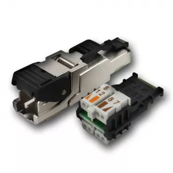 TELEGÄRTNER DataVoice Office Cat.6A ekranuotas RJ45 lauke montuojamas kištukas, 5-9 mm J00026A2003