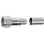 Telegärtner J01600A0009 F kištukas, tiesus, 75 omų, crimp/screw, nikeliuotas žalvaris, RG59/RG6