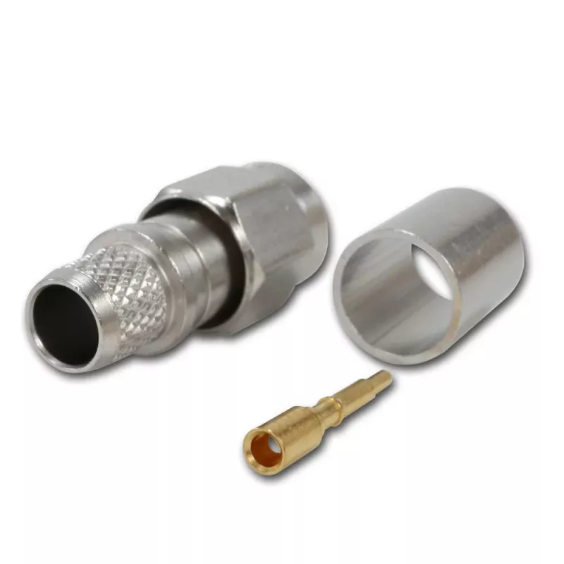 Telegärtner SMA tiesus kištukas crimp G30 (1,5/3,8), H 155, Low Loss 1,4/3,8 crimp/crimp koaksialinis jungtis J01150A0618
