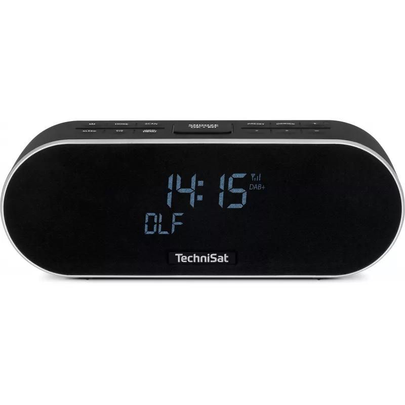 TechniSat DigitRadio 53 BT DAB+/FM laikrodis- radijas su Bluetooth ir USB įkrovimu, juodas