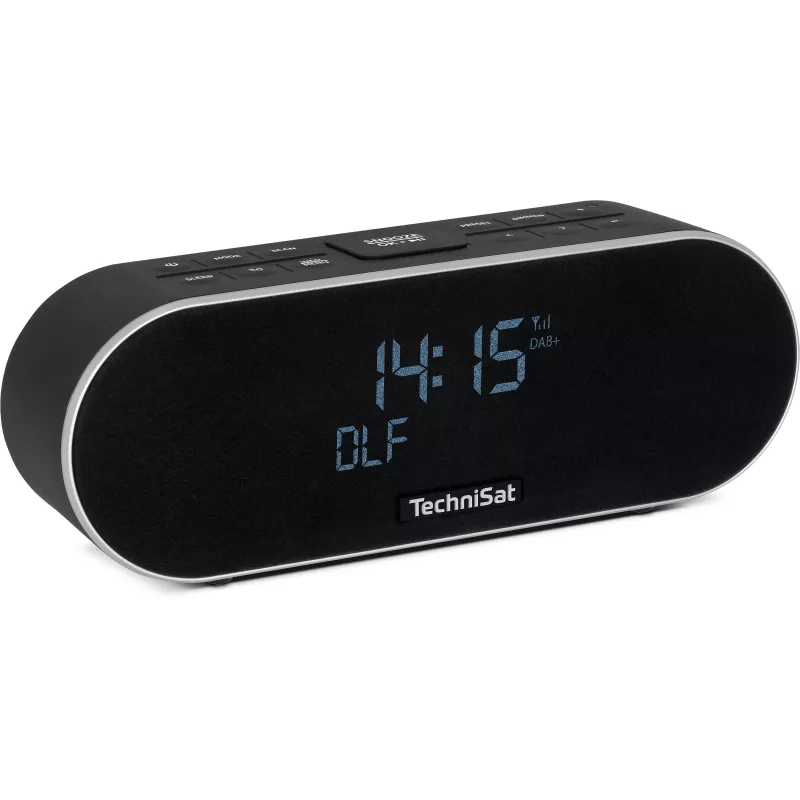 TechniSat DigitRadio 53 BT DAB+/FM laikrodis- radijas su Bluetooth ir USB įkrovimu, juodas
