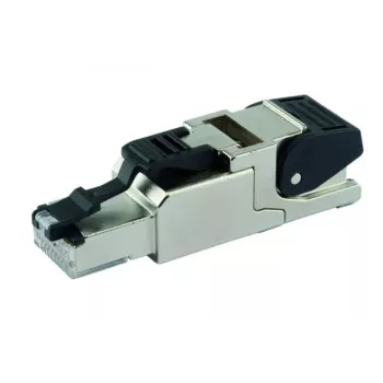 Telegärtner J00026A2113 RJ45 Cat.6A lauko montavimo kištukas, ekranuotas, IP67, nerūdijančio plieno, juodas