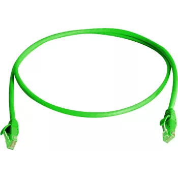 Telegärtner 100008318 RJ45 komutacinis kabelis, CAT 6, 2,0 m, žalias, LSZH, atsparus liepsnai, su apsauga nuo perlenkimo