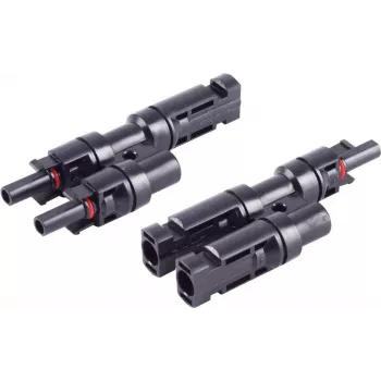 S CONN MAXIMUM CONNECTIVITY PV4 T-adapterio rinkinys, 2/1, IP68, 1,5 kV, juodas (02-21012)