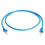 TELEGÄRTNER 100008091 RJ45 komutacinis kabelis, CAT 6a S/FTP, mėlynas, atsparus liepsnai, su apsauga nuo perlenkimo, 1 m