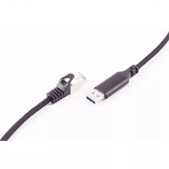 SHIVERPEAKS USB-A į RJ45 Gigabit Ethernet adapterio kabelis, 1 m, juodas BS14-52025
