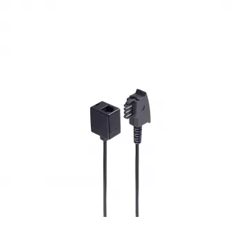 SHIVERPEAKS BASIS-S telefono adapteris TAE-F kištukas į Western 6/4 lizdą, 0,2 m, juodas BS71020