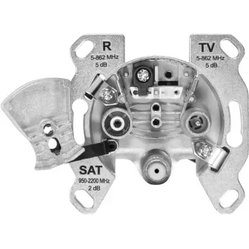 TechniSat TECHNIPRO SV600 V2 3 angų antenos sieninė rozetė su DC diodų atskyrimu (TV, radijas, SAT) 0004/3075