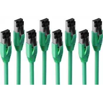 S CONN MAXIMUM CONNECTIVITY BASIC-S Cat. 8.1 F/FTP PIMF LSZH komutacinis kabelis, žalias, 7,5 m, 4 vnt. paketas SC08-41063-4