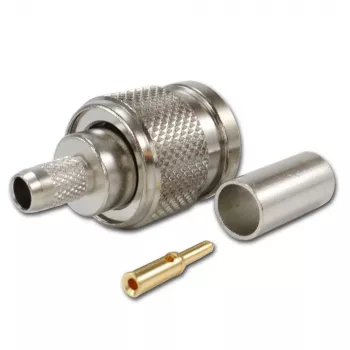 TELEGÄRTNER TNC tiesus kištukas RG-58 koaksialiniam kabeliui, crimp/lituoti, 50 omų, DC-11 GHz