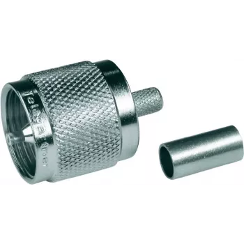 Telegärtner UHF crimp plug G01, skirtas RG-58 C/U, 50 Ohm, nikelis/auksas, 1 vnt. J01040A0001