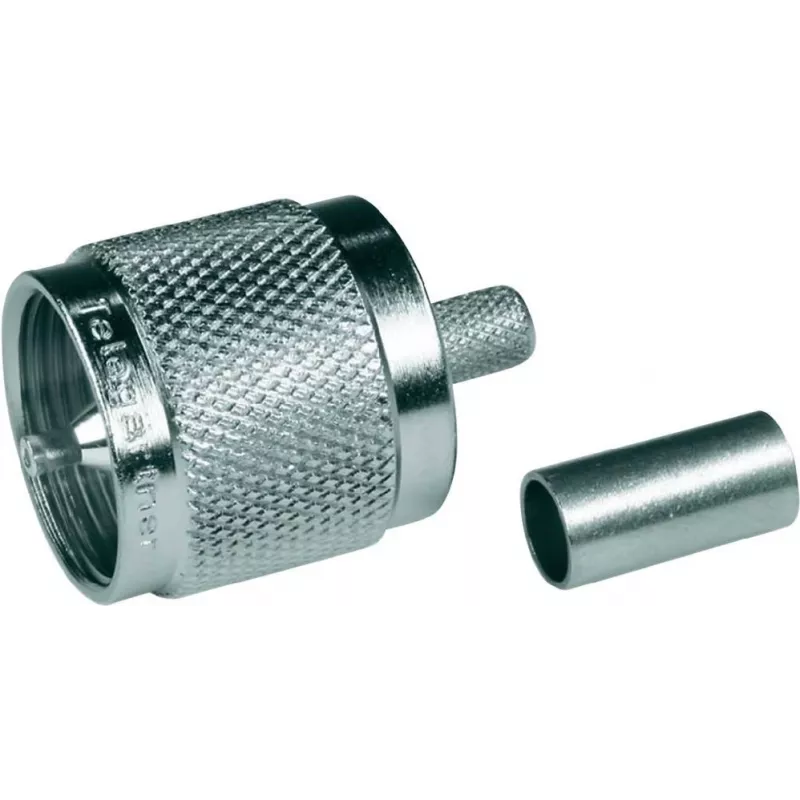 Telegärtner UHF crimp plug G01, skirtas RG-58 C/U, 50 Ohm, nikelis/auksas, 1 vnt. J01040A0001