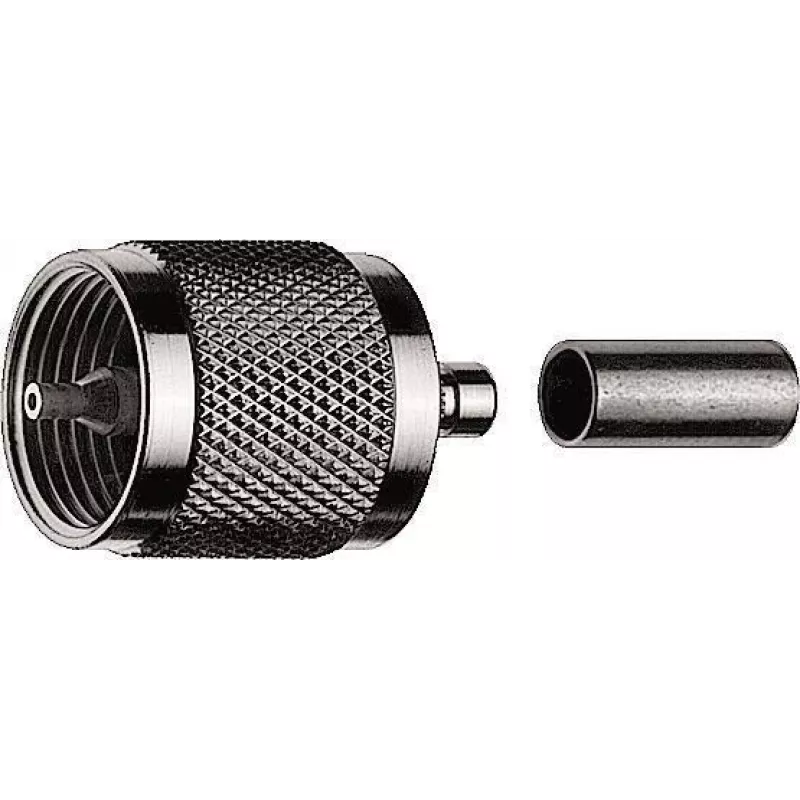 Telegärtner UHF crimp plug G01, skirtas RG-58 C/U, 50 Ohm, nikelis/auksas, 1 vnt. J01040A0001