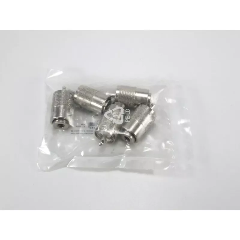 Telegärtner UHF kištukas PL259/6, skirtas RG-58 C/U ir RG-59 B/U kabeliams, PTFE izoliacija, nikeliuotas korpusas, sidabrinis kontaktas, 5 vnt. (J01040B0604)