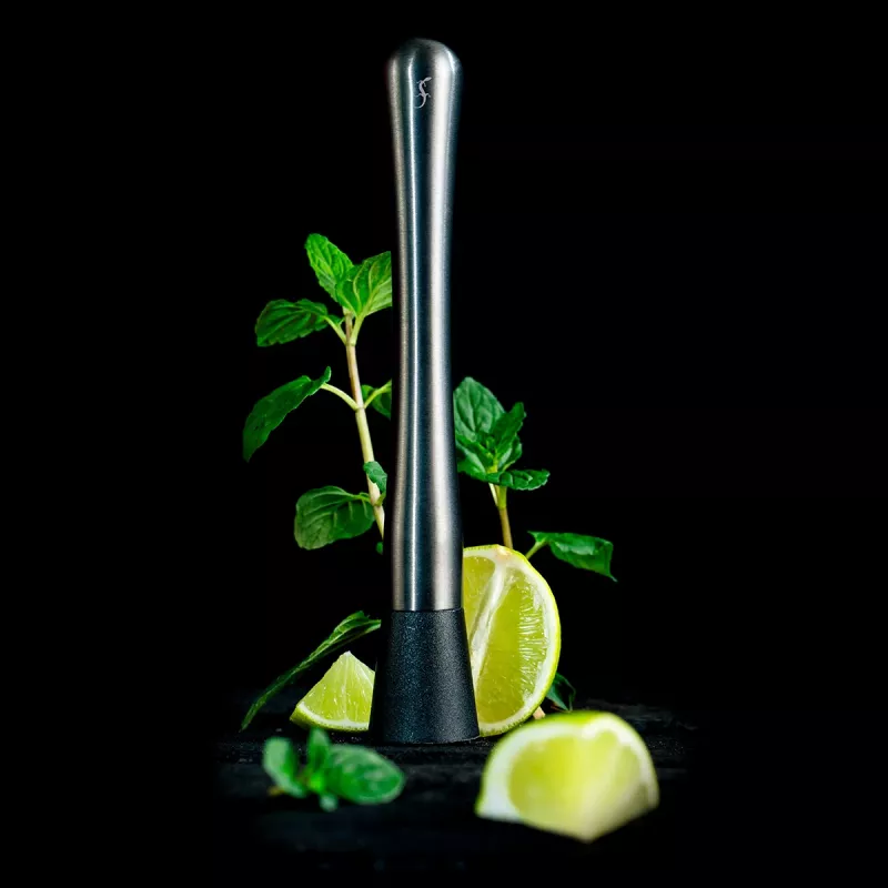 Lurch Cocktail Rim Decorator & Tongs Set Smoke Grey 240799 stiklo kraštų dekoravimo ir žnyplių rinkinys, dūminė pilka