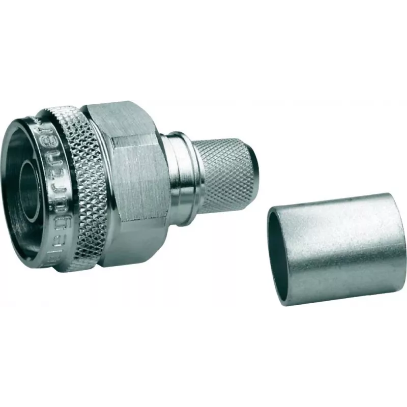 Telegärtner N tipo kištukinis crimp jungtis RG-214/U kabeliui, 50 omų, nikeliuotas žalvaris, 1 vnt. J01020A0110