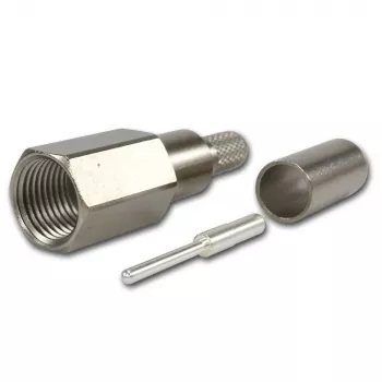 Telegärtner FME kištukas Crimp/Crimp, skirtas RG-58 C/U, 50 Ohm, auksas/nikelis J01700A0006Z