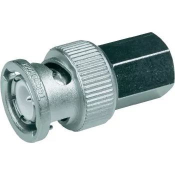 Telegärtner BNC male to FME male adapter, 50 Ohm, DC-4 GHz, nikelis/auksas J01008A0014