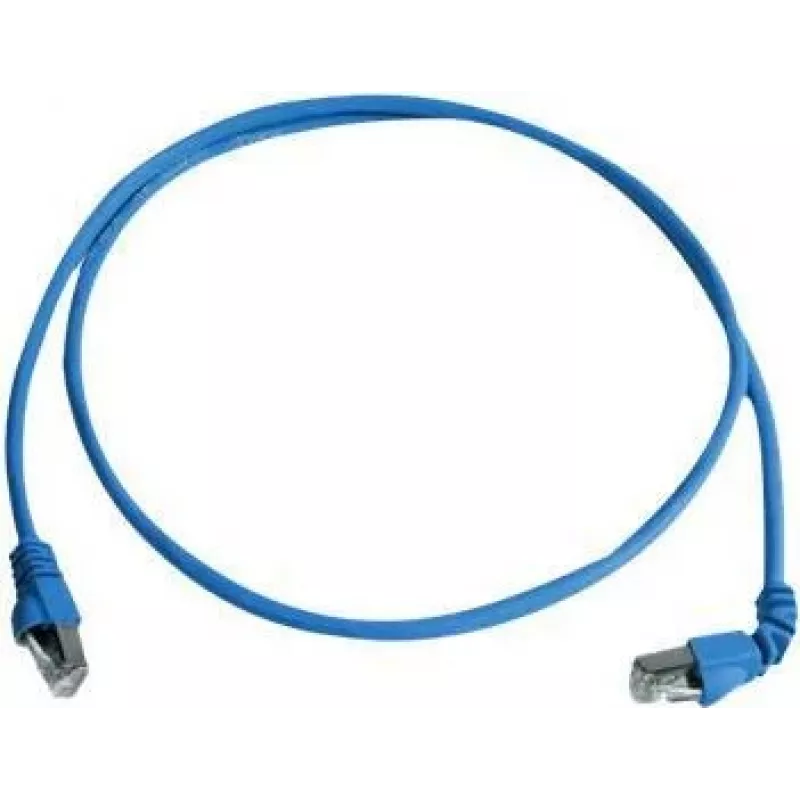 Telegärtner 100008674 RJ45 komutacinis kabelis, CAT 6a S/FTP, 5,0 m, mėlynas, liepsnai atsparus, su apsauginiu lankstymo gumuliu