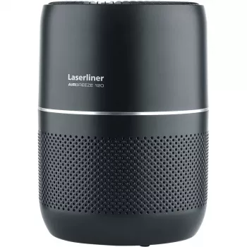 Laserliner AirBreeze 120 oro valytuvas patalpoms iki 30 m², 3 pakopų filtracija su HEPA H13, aktyvuota anglimi, jutiklinis valdymas, juodas 085.120A
