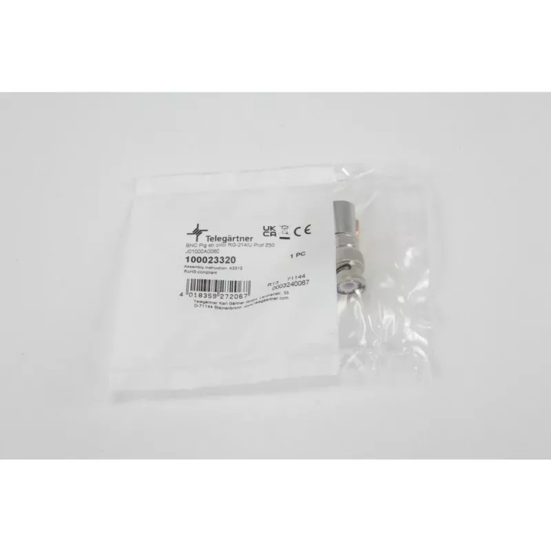 Telegärtner BNC crimp kištukas RG214/U ir RG393/U kabeliams, 50 Ohm, 1 vnt. J01000A0060