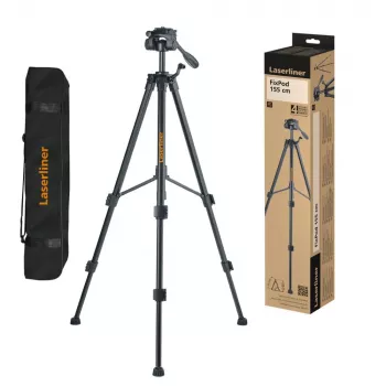 Laserliner FixPod 155 cm trikojis stovas, maksimalus darbinis aukštis 155 cm, aliuminis, juodas 090.132E