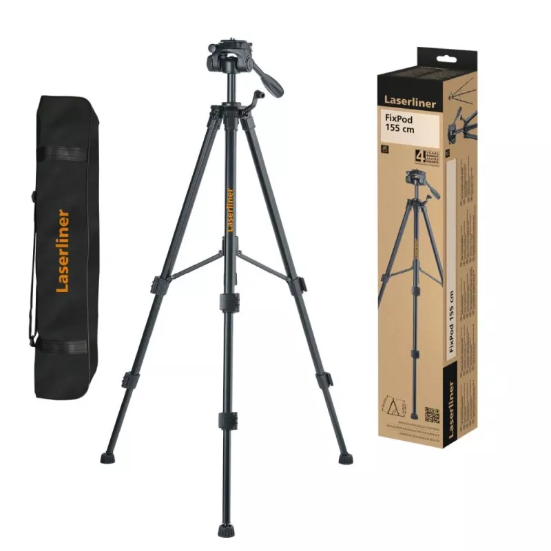 Laserliner FixPod 155 cm trikojis stovas, maksimalus darbinis aukštis 155 cm, aliuminis, juodas 090.132E