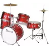 DIMAVERY JDS-305 vaikiškas būgnų rinkinys, raudonas (5 dalių, 16 inch bosinis būgnas, cimbolai, taburetė, lazdelės) 26001900