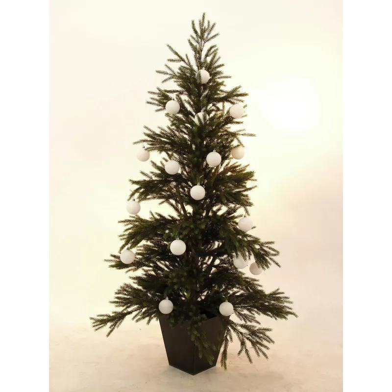 EUROPALMS dekoratyvinių kamuolių rinkinys 7 cm, balti, 6 vienetai (83501254)
