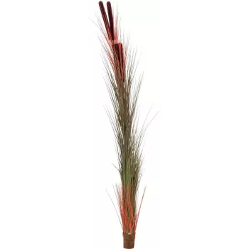 EUROPALMS dirbtinė nendrinė žolė su šiurkščiaisiais dryžiais, šviesiai ruda, 152cm 82505856