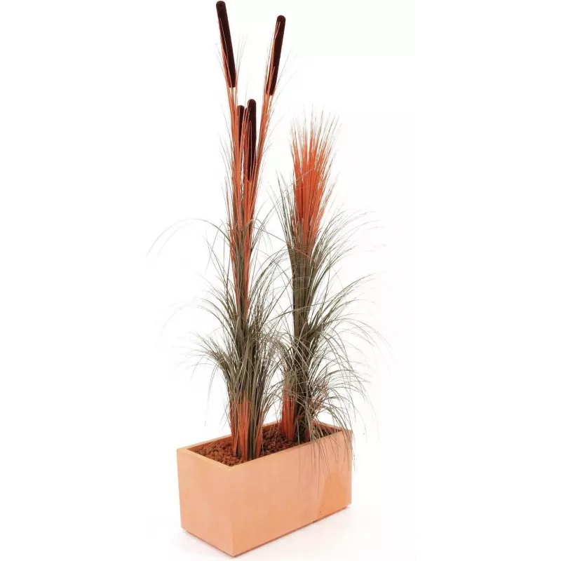 EUROPALMS dirbtinė nendrinė žolė su šiurkščiaisiais dryžiais, šviesiai ruda, 152cm 82505856